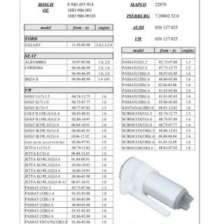 ELECTRONIC FUEL PUMP VW GOLF III 1.4i/1.6i 1.2BAR