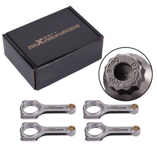 4x Maxpeeding  Forged H-Beam Connecting Rods+ARP Bolts for Ford Ecoboost Engine 2.3L 0.886″