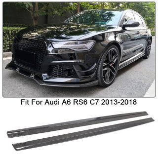 Audi A6 RS6 C7 2013-2018 Real Carbon Fiber Side Skirt Extension Lip Blades