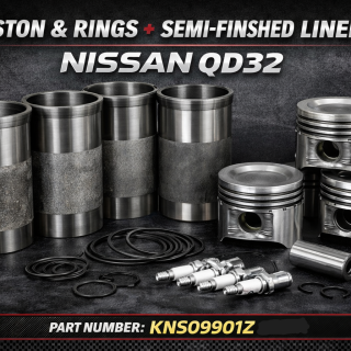 Piston and rings and semi finished liners for Nissan QD32 part number: KNS09901Z Piston and rings and semi finished liners for Nissan QD32 part number: KNS09901Z