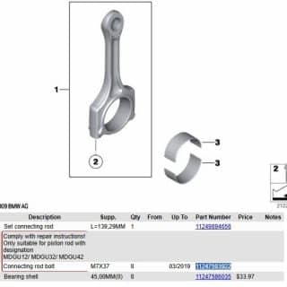Genuine connectings rods for Mini Countryman N16 engine